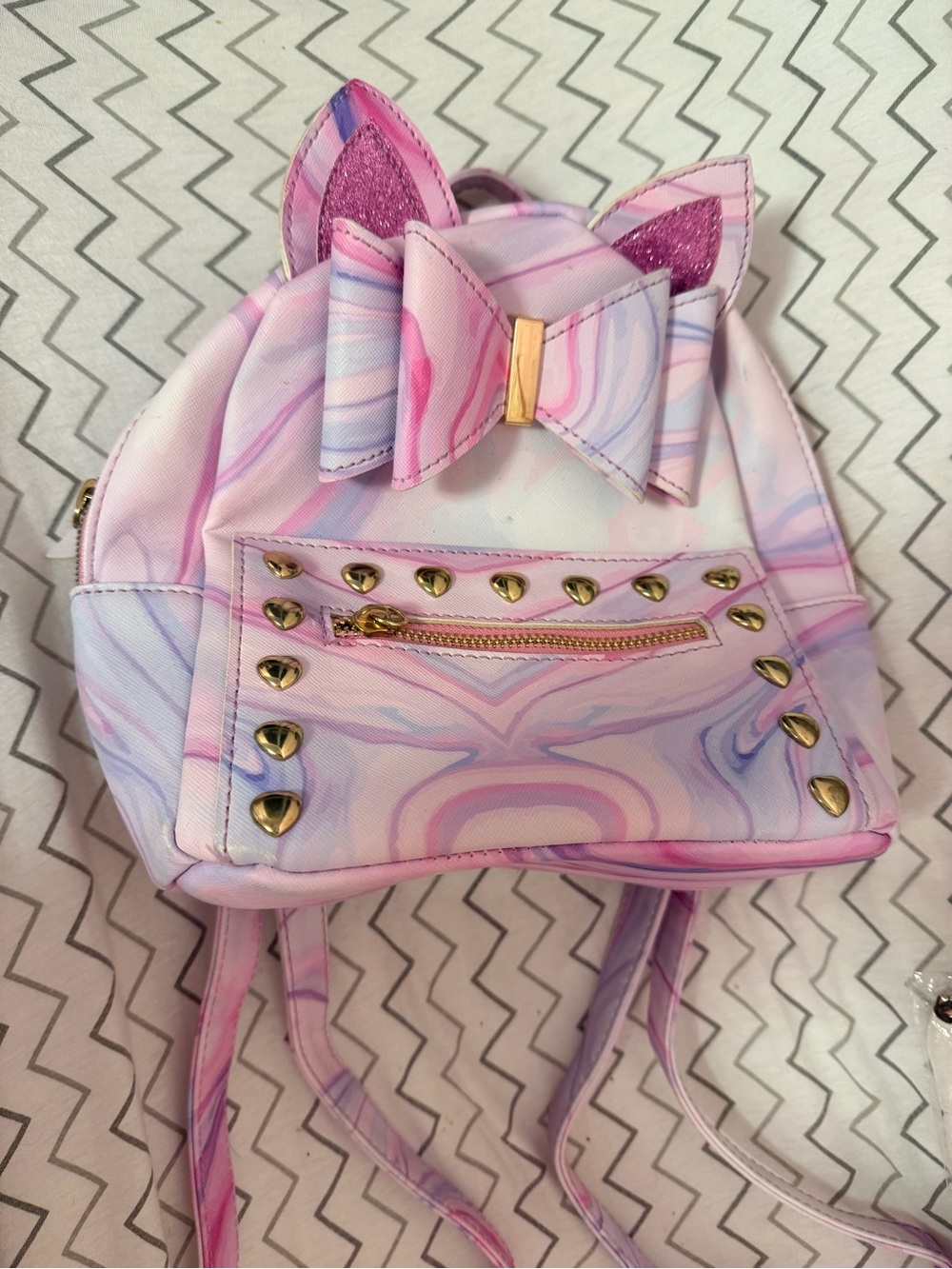 Kids mini Pink Marble Backpack